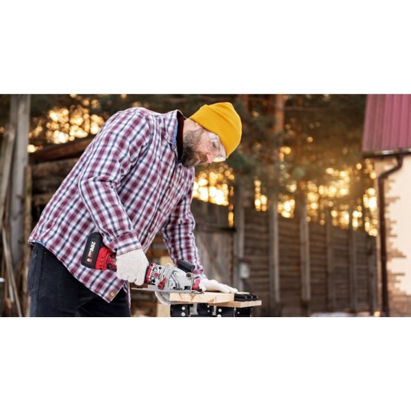 Akumuliatorinis mini diskinis pjūklas 115mm su lazeriu 20V LI-ION